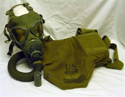 U.S. Army M3A1 Diaphragm Gas Mask WWII Military Respirator - MIVAI C586-3J