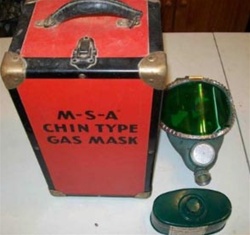 Vintage MSA ClearVue Gas Mask Complete with Filter and Hard Case