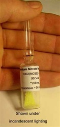 Uranium Nitrate Metal Element Sample in Sealed Ampule - 200mg