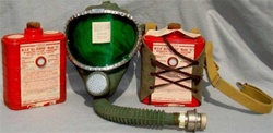 Vintage MSA Model 'S' Chemox Oxygen Breathing Apparatus Kit with rare Green Lens