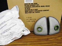 U.S. M13A2 Gas Mask Filter Set for M17 Series Gas Masks